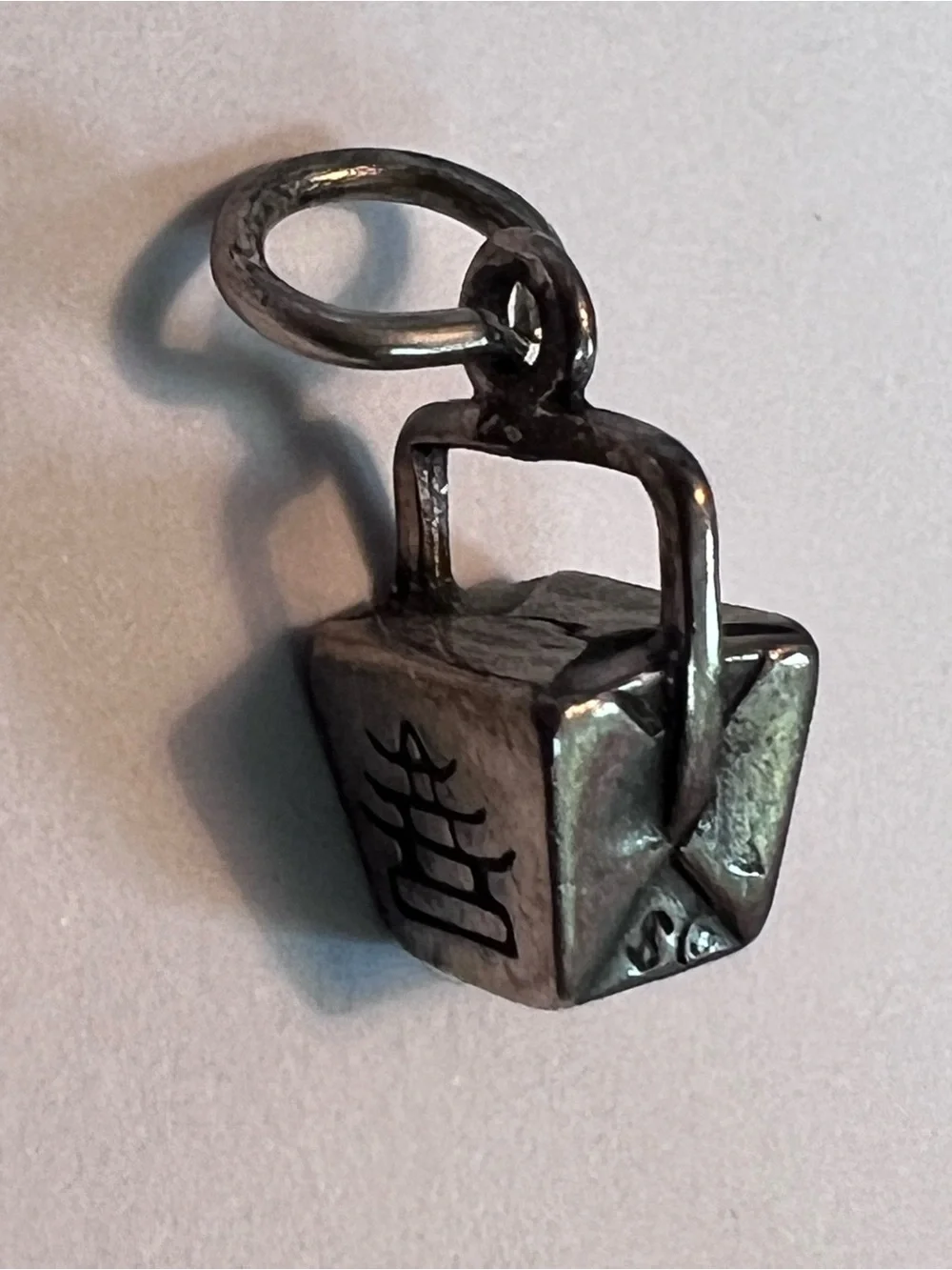 925 CHINESE FOOD TAKE-OUT box charm sterling silver to go vintage unique